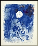 Marc Chagall: Blue Still Life with Fruits, 1957, Original Lithograph