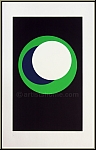 Genevive Claisse: 'Cercles' 1967, Original Silkscreen Print, Green White and Blue on Black, signed | Prints