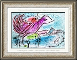 Marc Chagall: The Bay, La Baie 1962 Original Lithograph, bird with couple in love, honeymoon | Graphic work