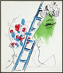 Marc Chagall: The Ladder (L'chelle) 1957, Original Lithograph Mourlot