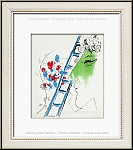 Marc Chagall: The Ladder (L'chelle) 1957, Self portrait with blue ladder, Original Lithograph - Graphic work