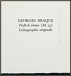 Georges Braque: Original Lithograph Profil de femme 1955, Mourlot