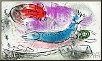 Marc Chagall: The Blue Fish, 1957, Original Lithograph, Mourlot 198