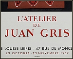 Juan Gris: Vintage Poster Galerie Louise Leiris 1957, Exhibition 'L'atelier de Juan Gris' Lithograph Mourlot